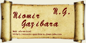 Miomir Gazibara vizit kartica